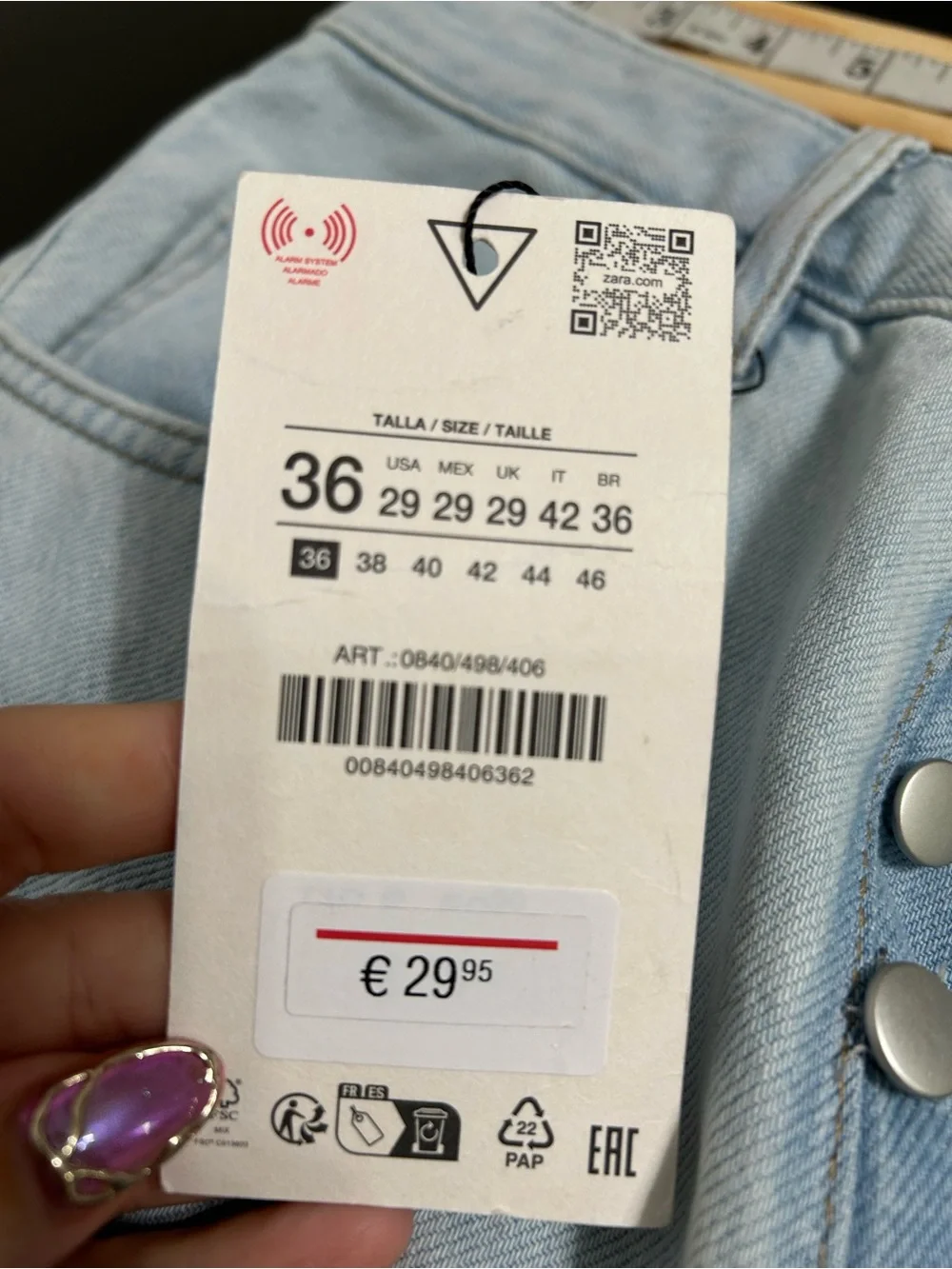 Zara Light Blue Denim Jean Shorts